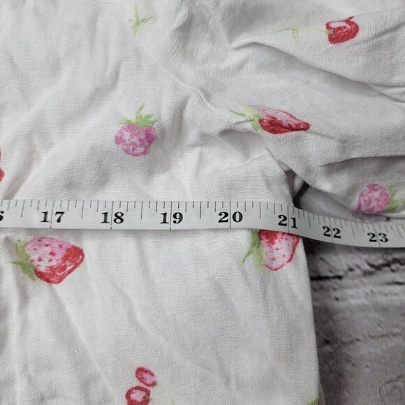 Bp Puff Sleeve Crop Top In White Brilliant Tossed Berries Linen NWT Size 3X - Picture 9 of 11